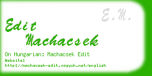 edit machacsek business card